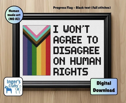 Human Rights Pride Cross Stitch Pattern - All Versions Bundle