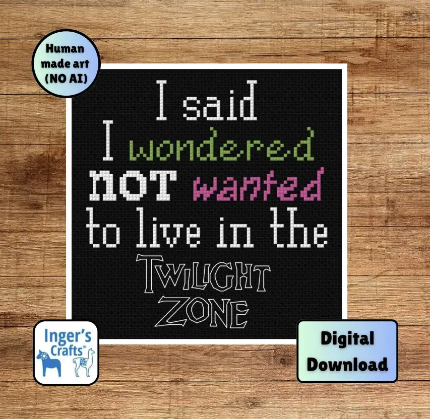 Twilight Zone Cross Stitch Pattern