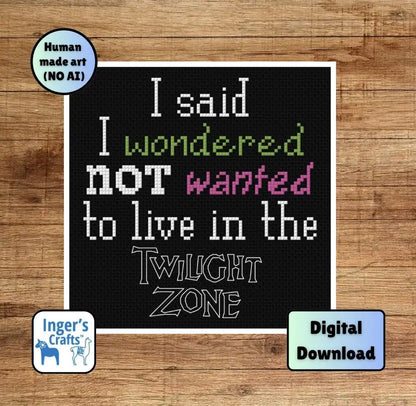 Twilight Zone Cross Stitch Pattern