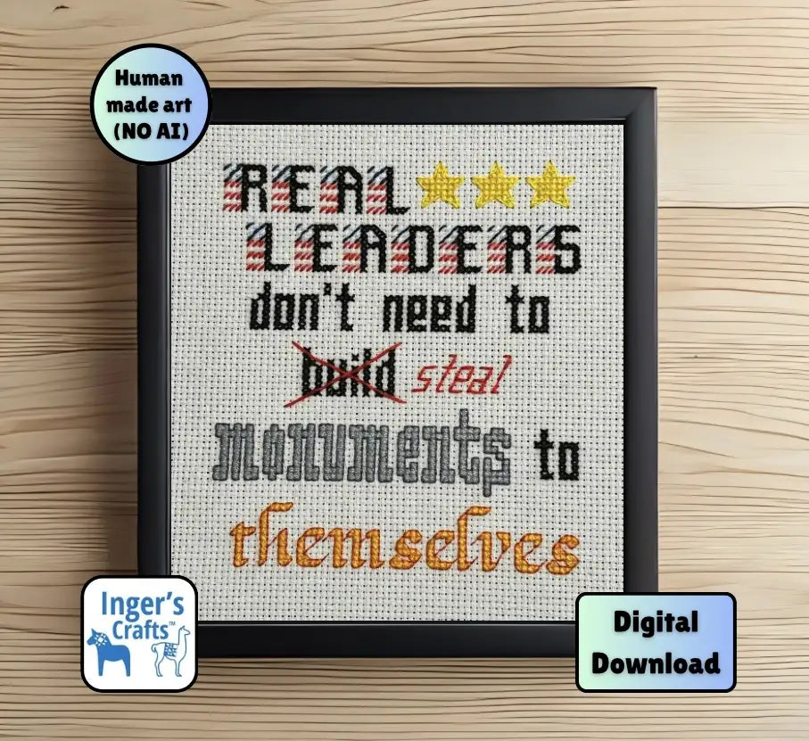 Real Leaders cross stitch pattern