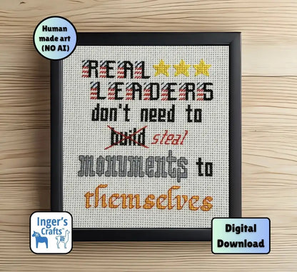Real Leaders cross stitch pattern