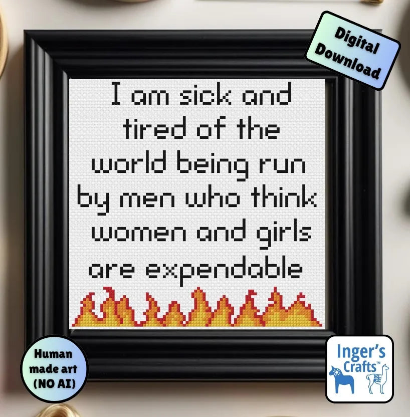 Sick and Tired Cross Stitch Pattern