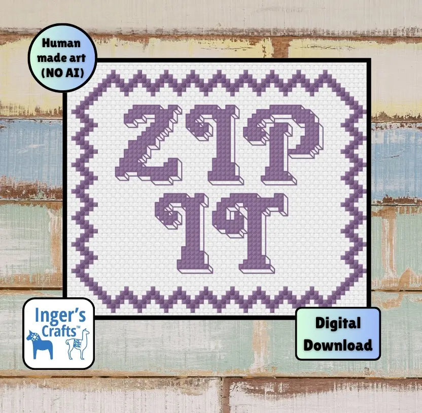 Zip It Cross Stitch Pattern