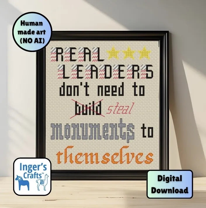 Real Leaders cross stitch pattern