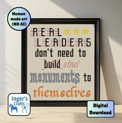 Real Leaders cross stitch pattern