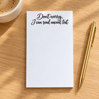 NEW! I Can Read Ancient Text – Funny Cursive Notepad | 4x6