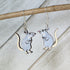 Hand-painted wooden cute rat dangle earrings with adorable pet rodent design and hypoallergenic sterling silver hooks, lightweight animal jewelry for rat lovers and quirky pet style by Cate’s Concepts