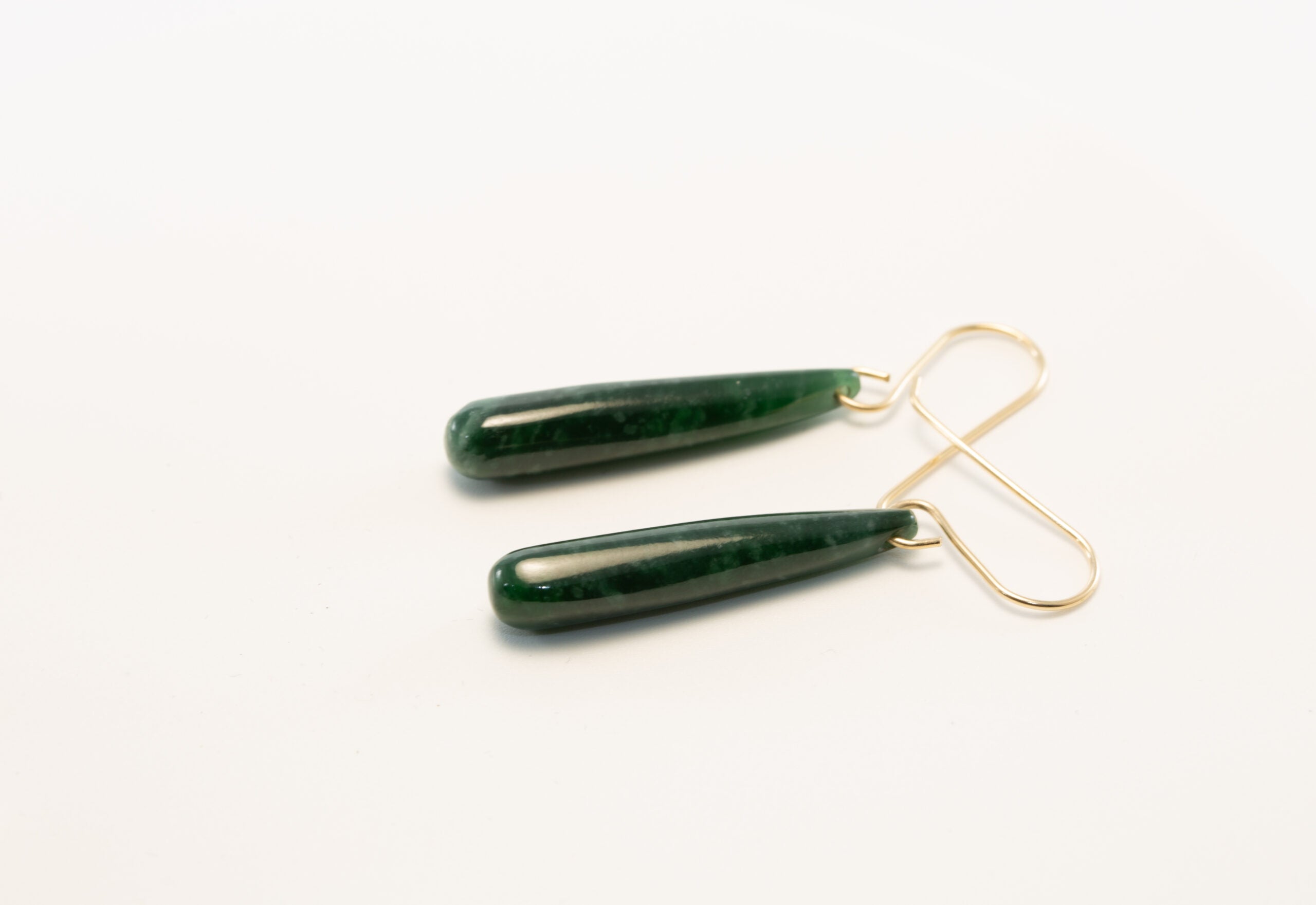 Imperial Green Guatemalan Teardrop Dangle Earrings| 14 K Gold Filled Ear-Wires
