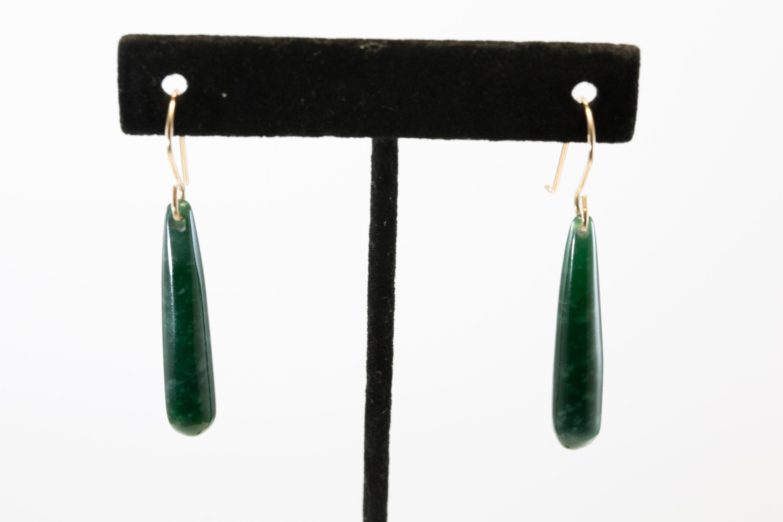 Imperial Green Guatemalan Teardrop Dangle Earrings| 14 K Gold Filled Ear-Wires