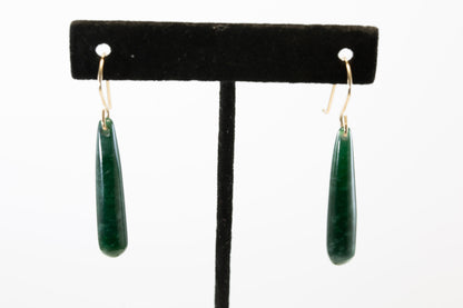 Imperial Green Guatemalan Teardrop Dangle Earrings| 14 K Gold Filled Ear-Wires