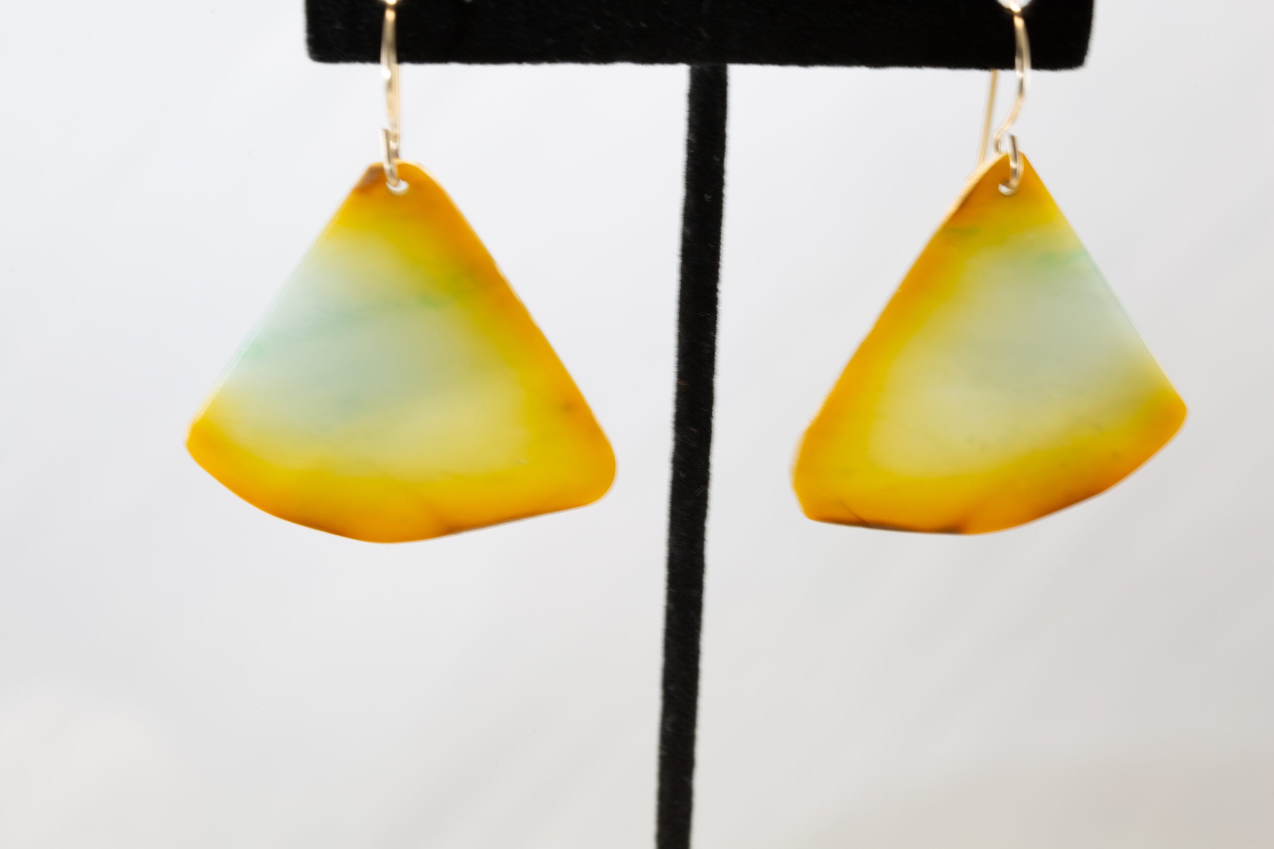 Handcrafted Guatemalan Jadeite Earrings – Blue and Orange Artisan Gemstone Dangles