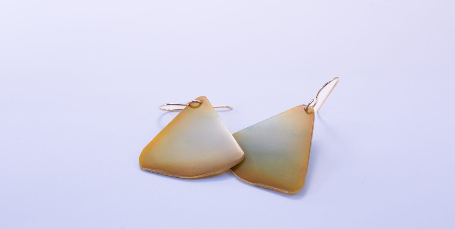 Handcrafted Guatemalan Jadeite Earrings – Blue and Orange Artisan Gemstone Dangles