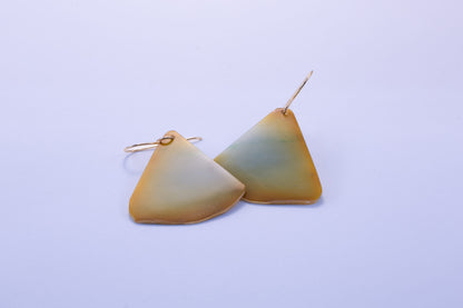 Handcrafted Guatemalan Jadeite Earrings – Blue and Orange Artisan Gemstone Dangles