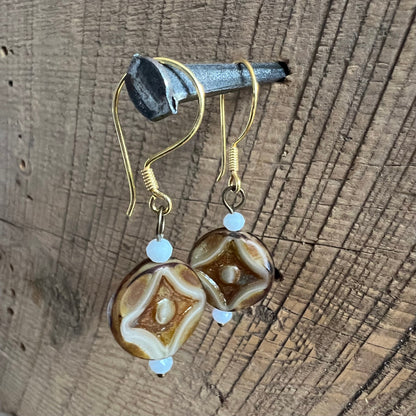 SariBlue® Desert Eye Talisman Czech Glass Earrings