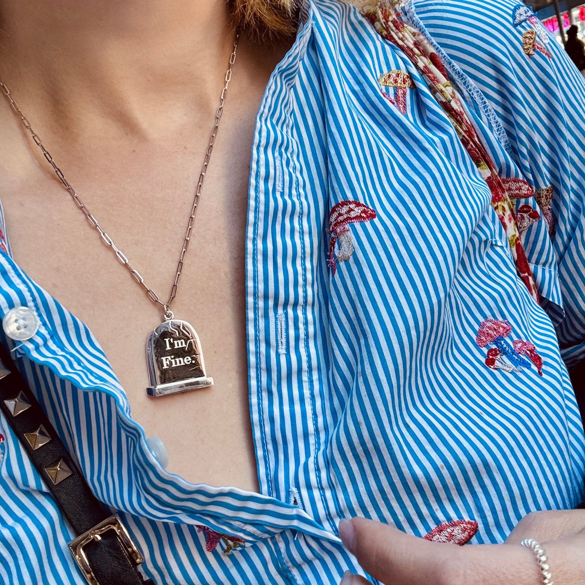 Grande Silver Gravestone Pendant