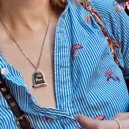 Grande Silver Gravestone Pendant