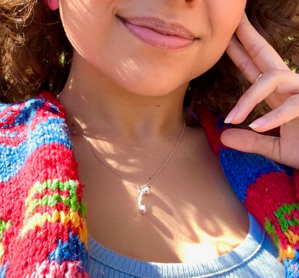 Silver Analog Phone Pendant