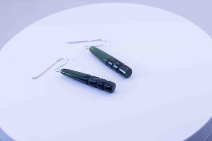 Yukon Green Jade Drop Dangle Earrings| .925 Silver Ear-Wires