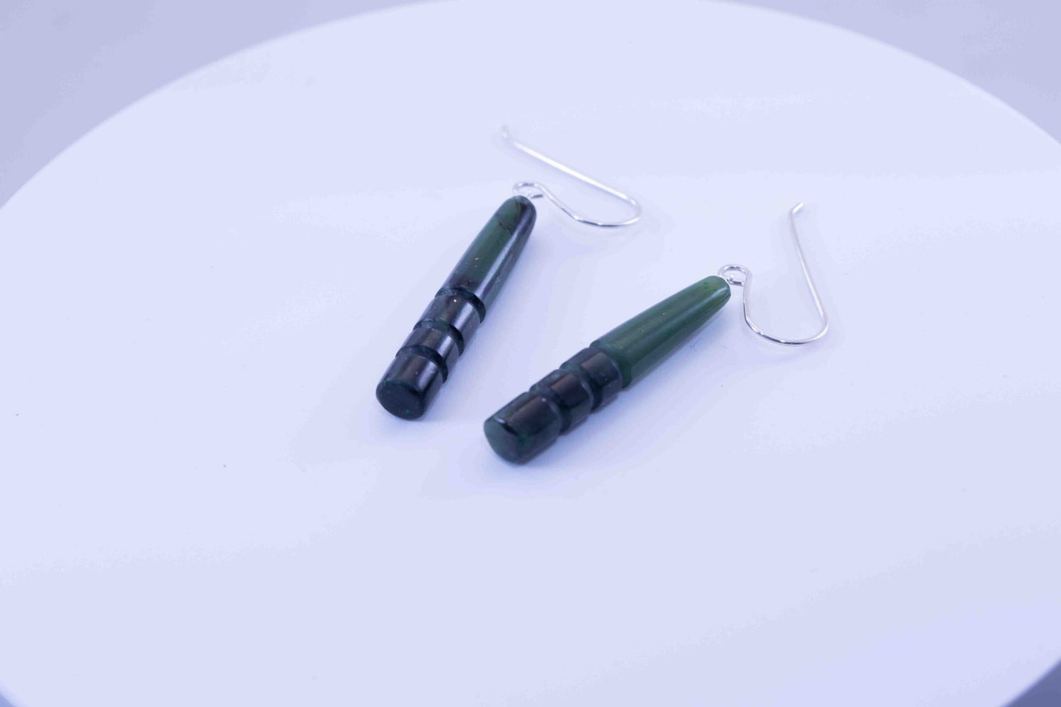 Yukon Green Jade Drop Dangle Earrings| .925 Silver Ear-Wires