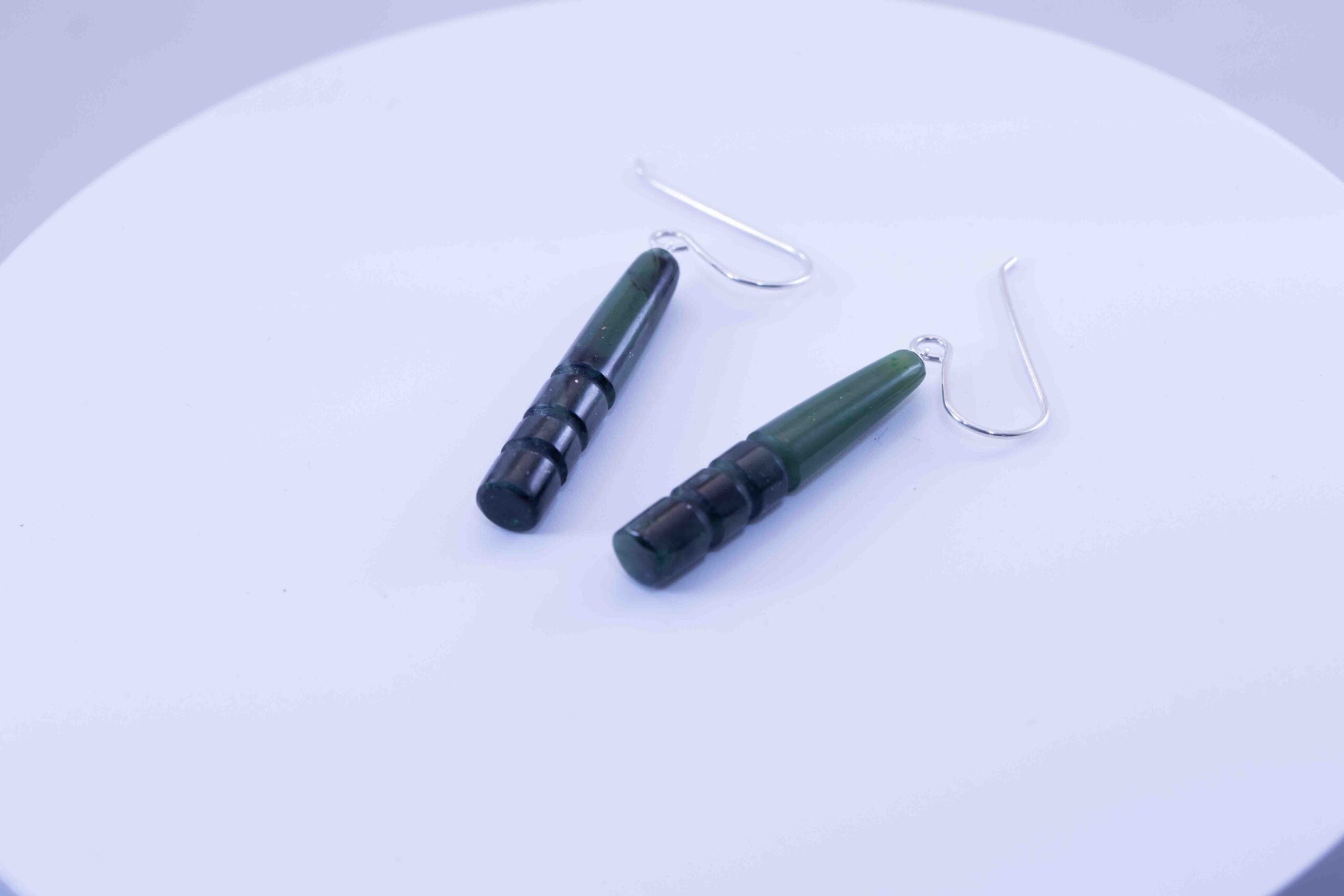 Yukon Green Jade Drop Dangle Earrings| .925 Silver Ear-Wires