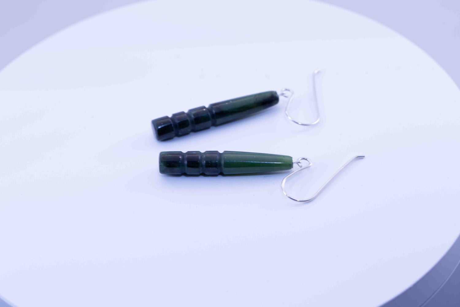 Yukon Green Jade Drop Dangle Earrings| .925 Silver Ear-Wires