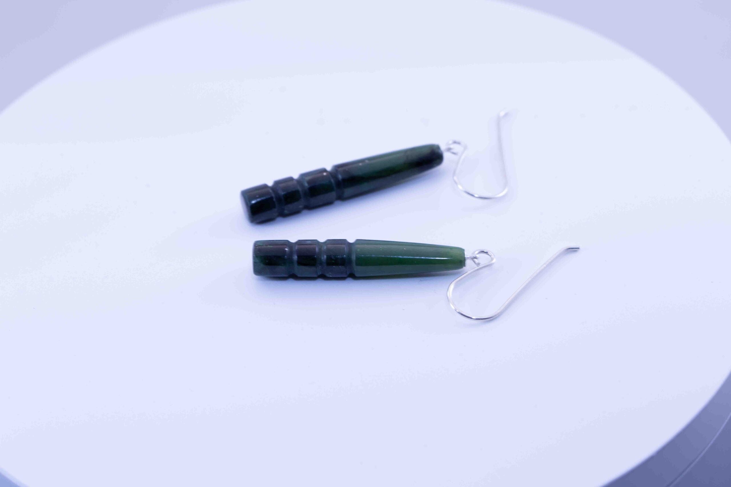 Yukon Green Jade Drop Dangle Earrings| .925 Silver Ear-Wires