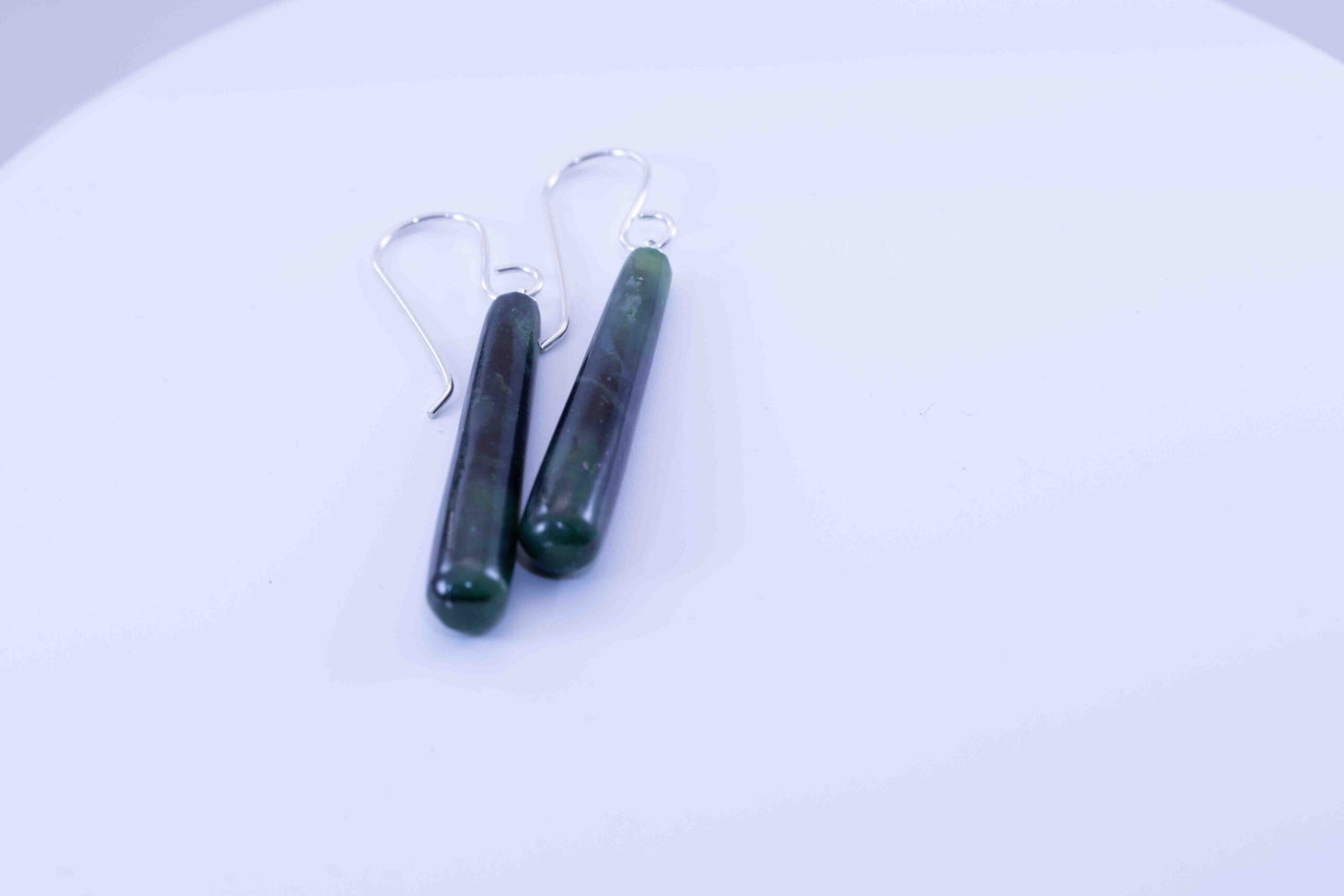 Yukon Green Jade Drop Dangle Earrings| .925 Silver Ear-Wires