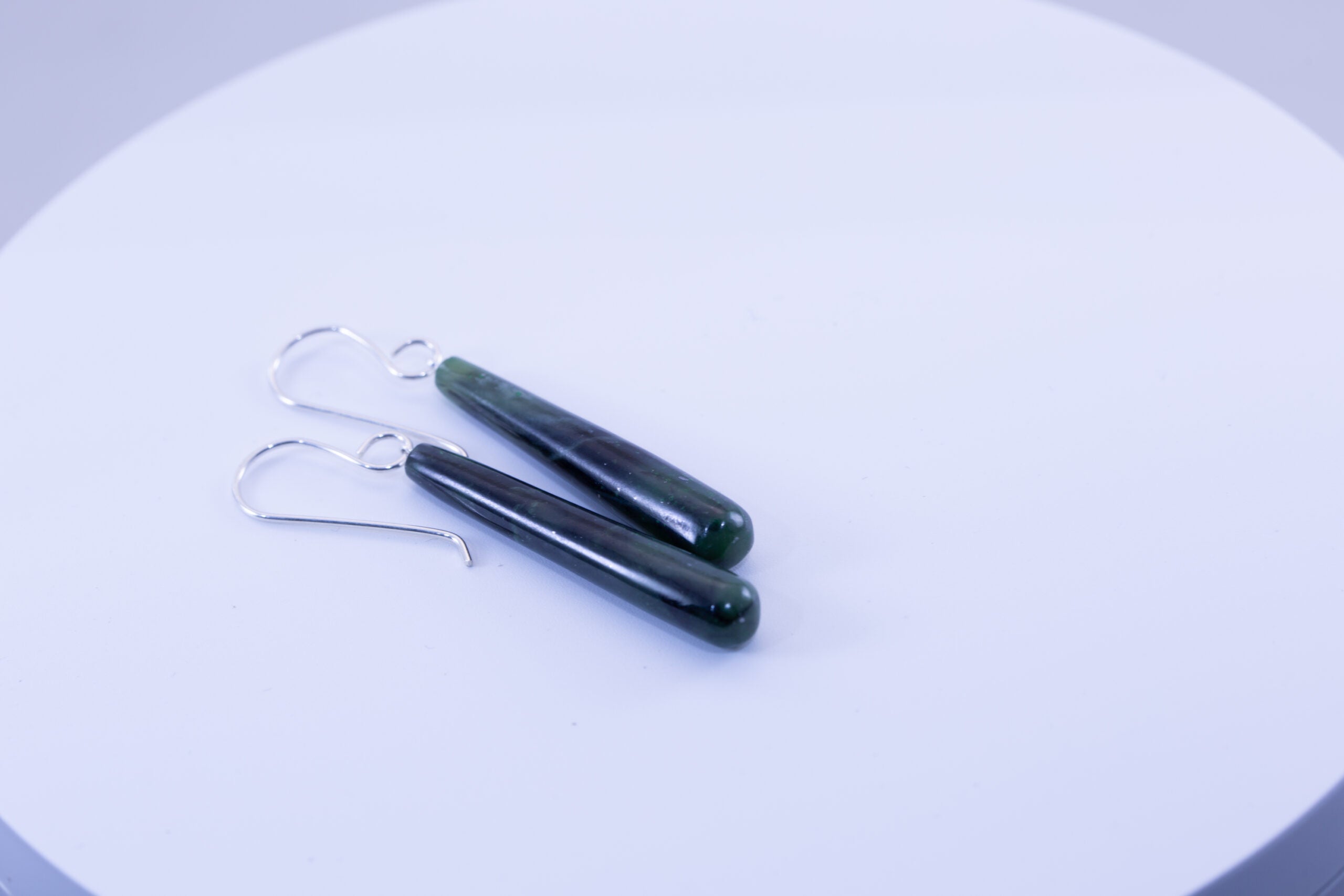 Yukon Green Jade Drop Dangle Earrings| .925 Silver Ear-Wires
