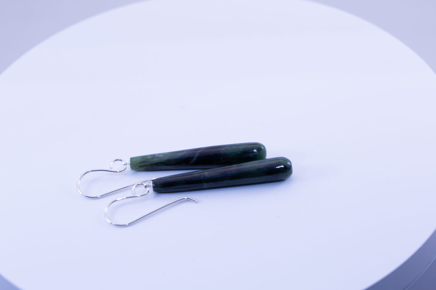 Yukon Green Jade Drop Dangle Earrings| .925 Silver Ear-Wires