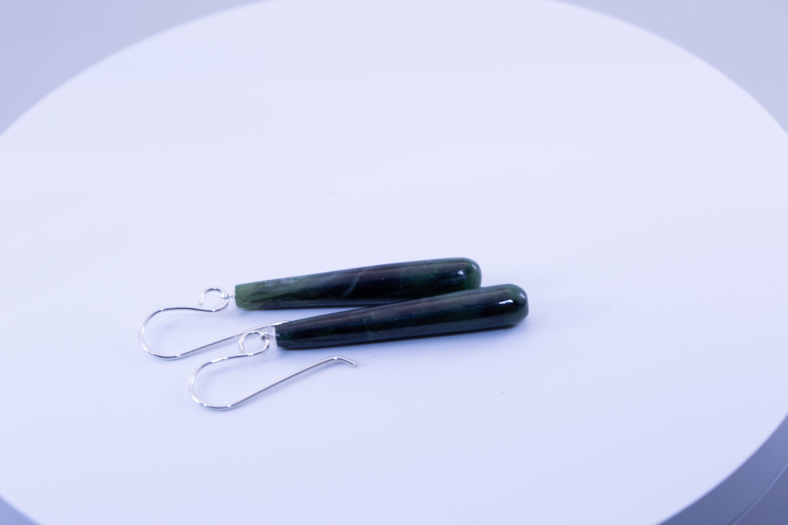 Yukon Green Jade Drop Dangle Earrings| .925 Silver Ear-Wires