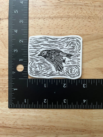 Bird in Flight Sticker - weatherproof adhesive, UV protective laminate