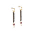 Handmade Maasai beadwork sapphire and ruby beaded drop earrings by Sidai Designs, ethical jewelry brand, fair trade artisan Tanzania