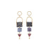 Handmade Maasai beadwork drop earrings with sapphire, tanzanite and ruby by Sidai Designs, ethical artisan jewelry brand, Tanzania