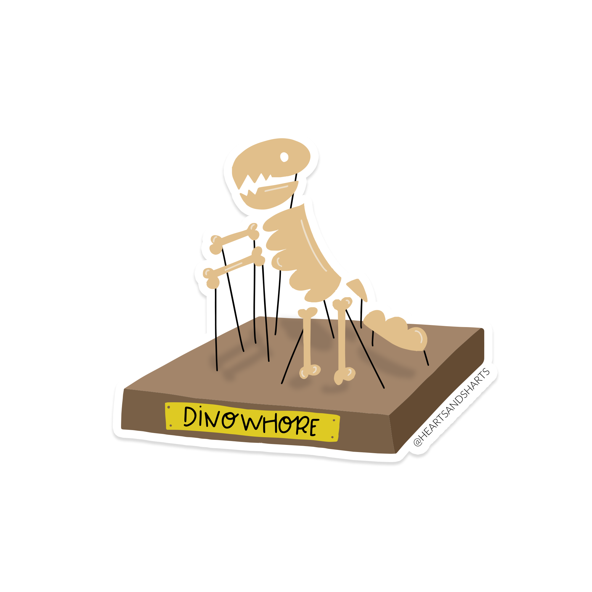 DINO ILLUSTRATED 3X3 VINYL STICKER