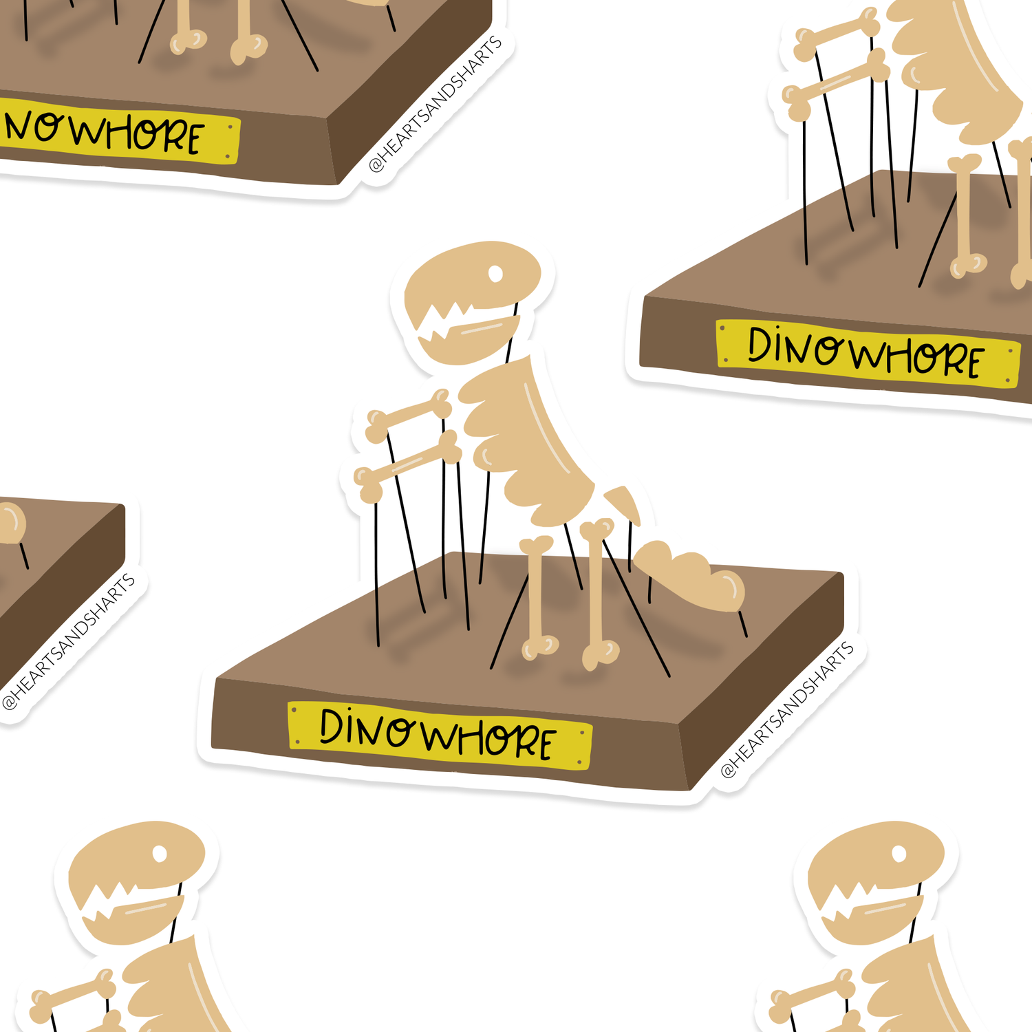 DINO ILLUSTRATED 3X3 VINYL STICKER