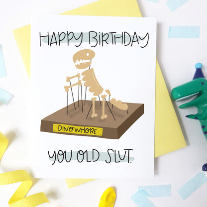 DINO - FUNNY ILLUSTRATED GREETING CARD