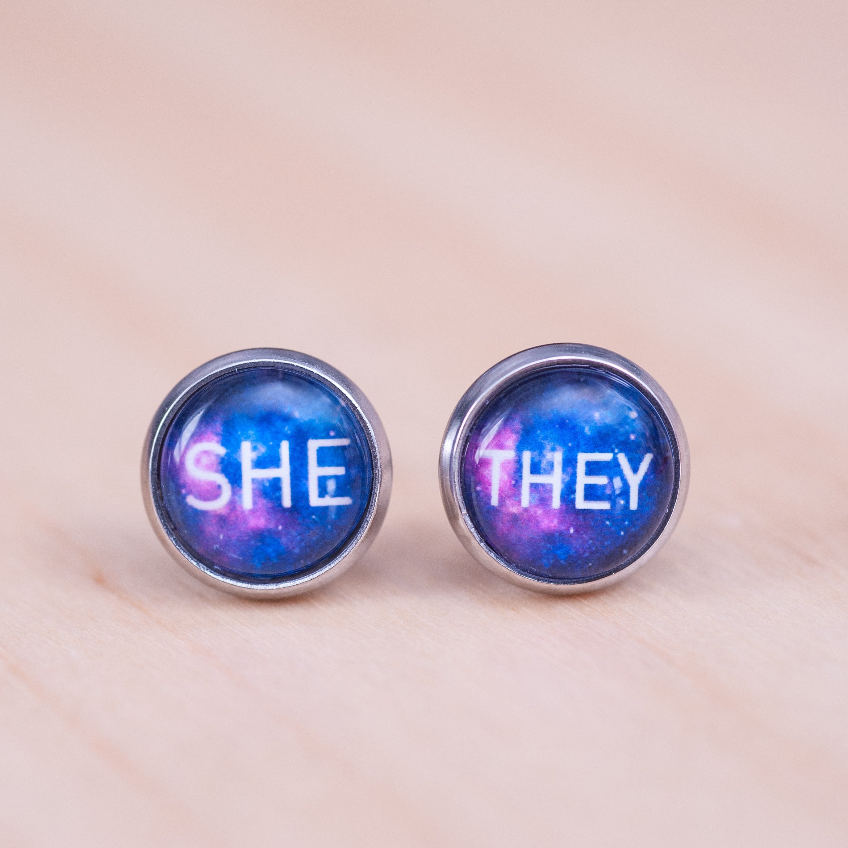 she they subtle stud earrings