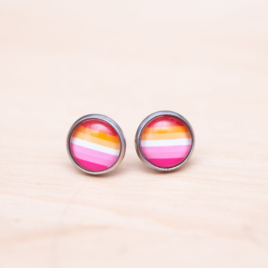 Lesbian flag pride earrings - stud or dangle