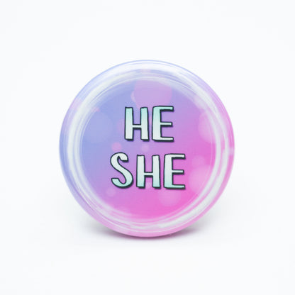 He/she pronoun buttons