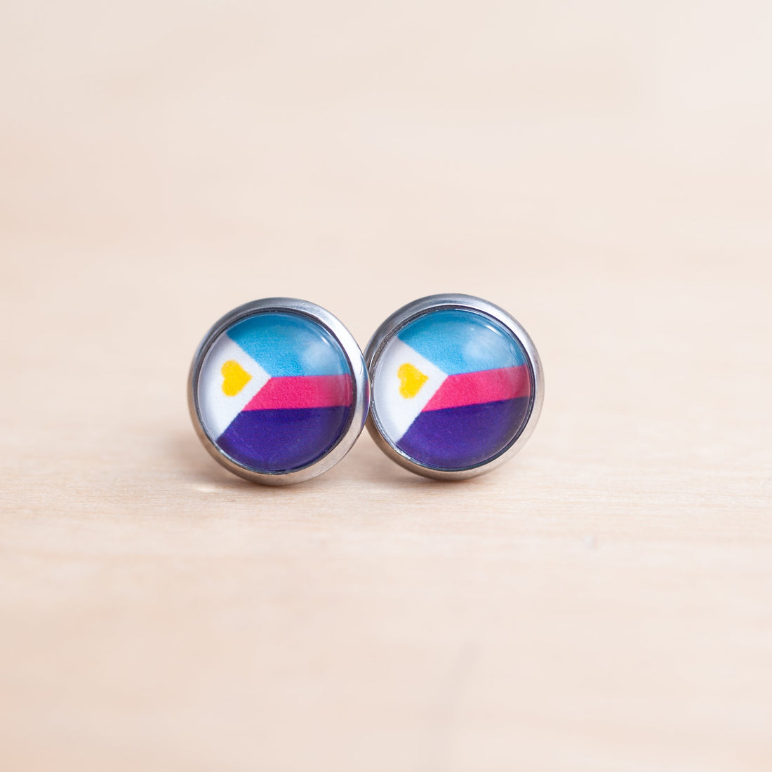 Polyamory flag pride earrings - stud or dangle
