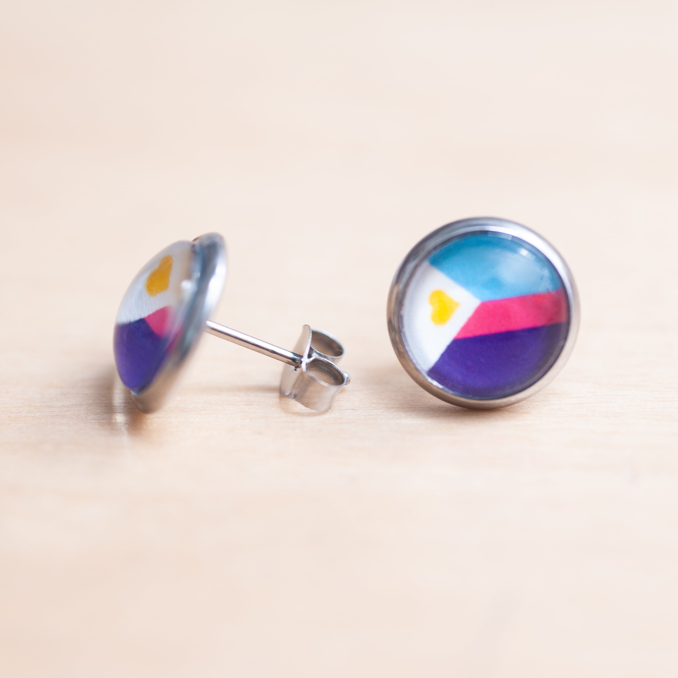 Polyamory flag pride earrings - stud or dangle