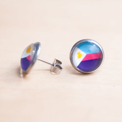 Polyamory flag pride earrings - stud or dangle