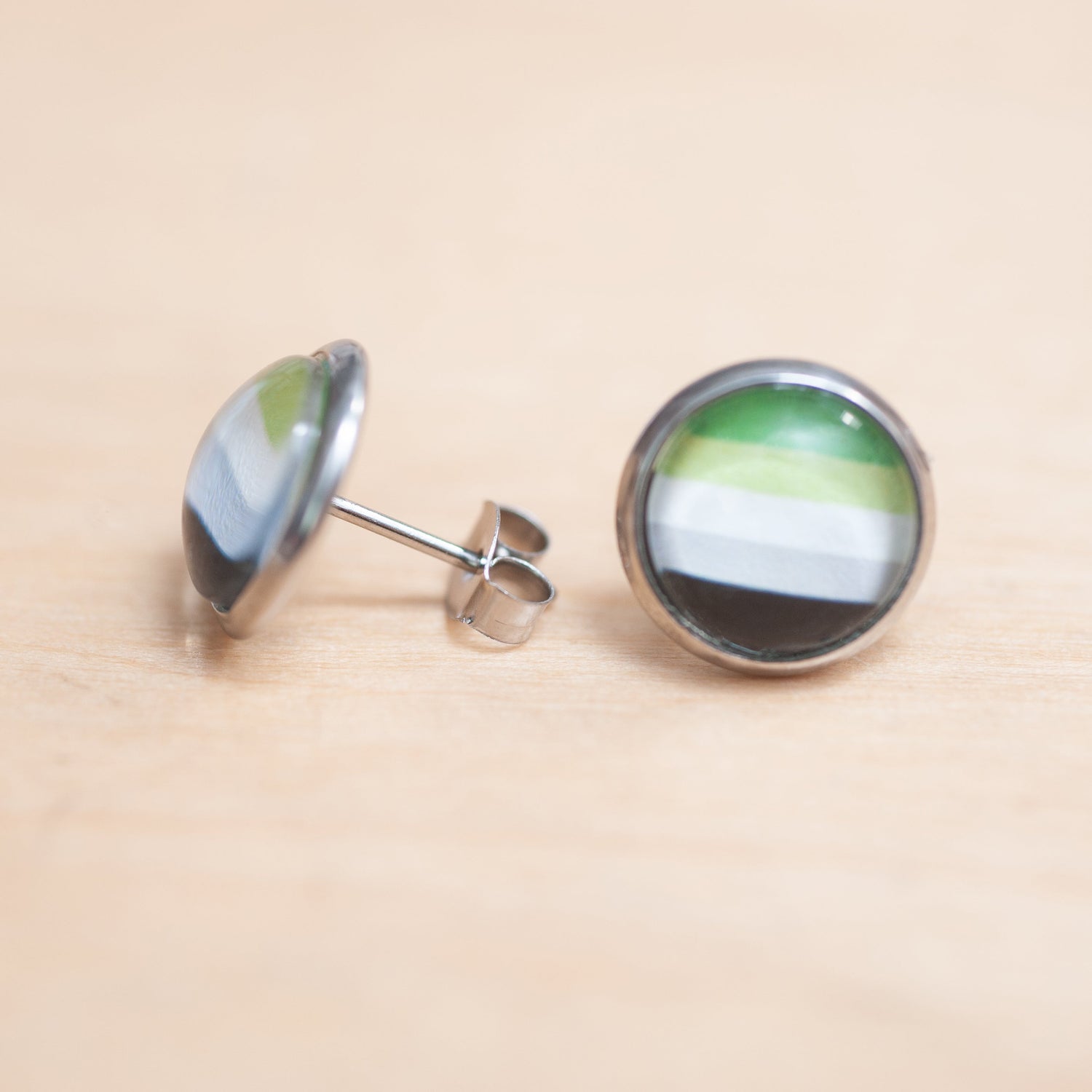 Aromantic flag pride earrings - stud or dangle