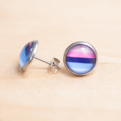 Omnisexual flag pride earrings - stud or dangle