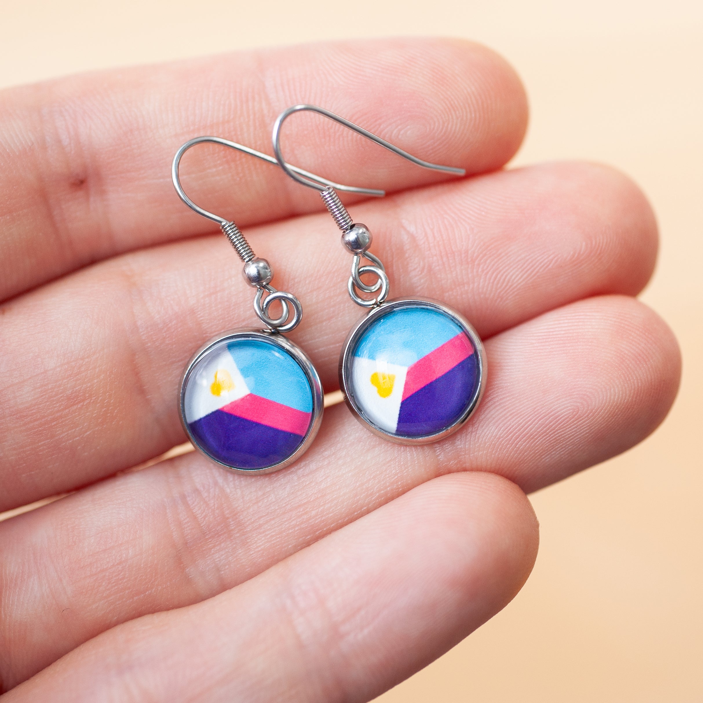 Polyamory flag pride earrings - stud or dangle