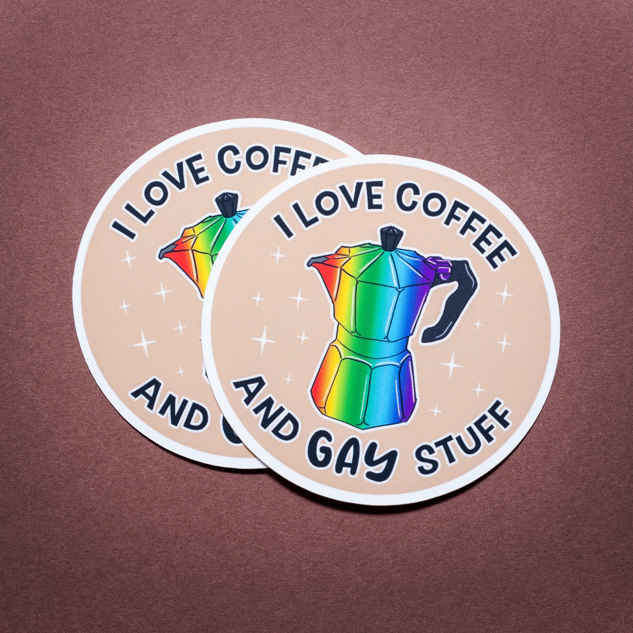 I Love Coffee &amp; Gay Stuff sticker