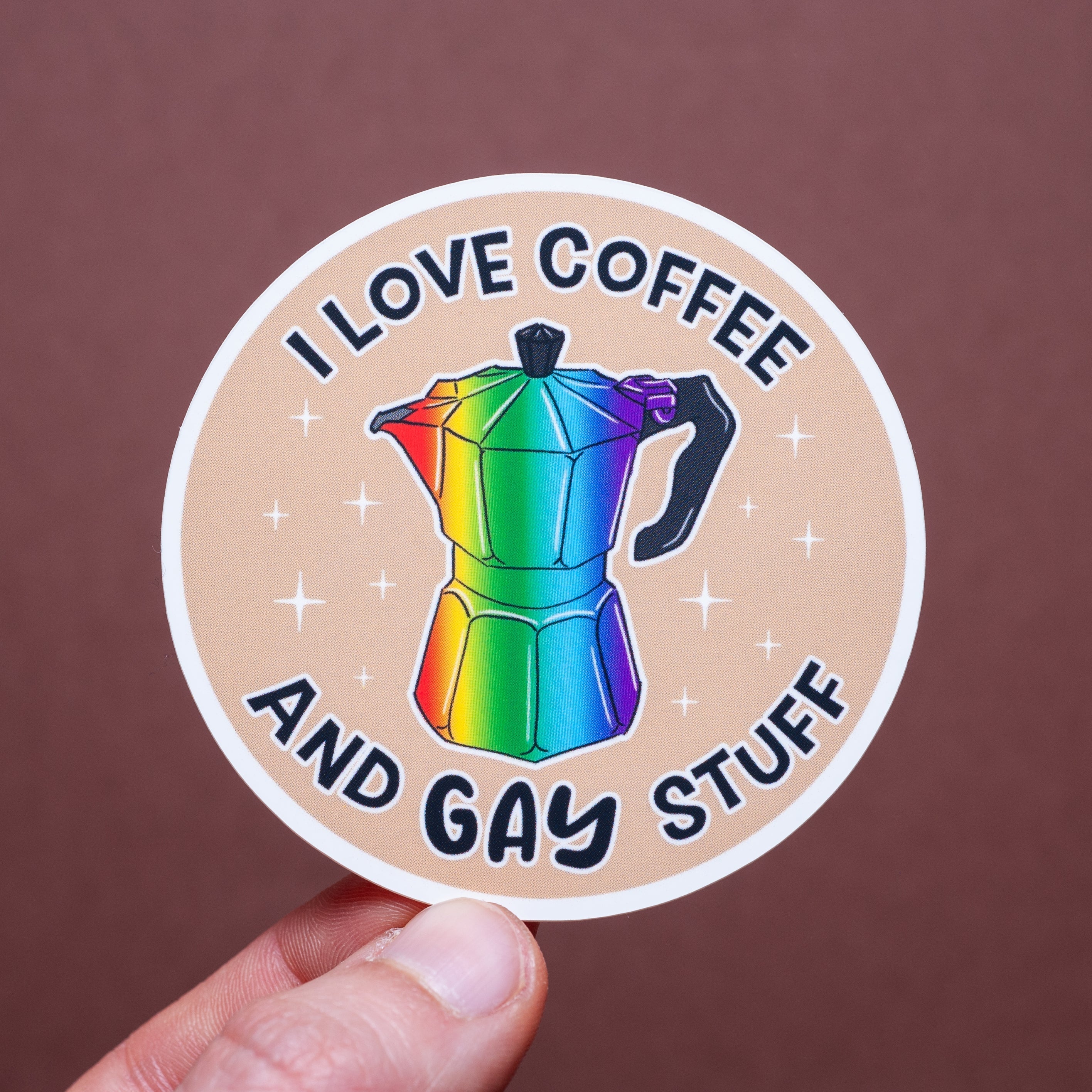 I Love Coffee &amp; Gay Stuff sticker