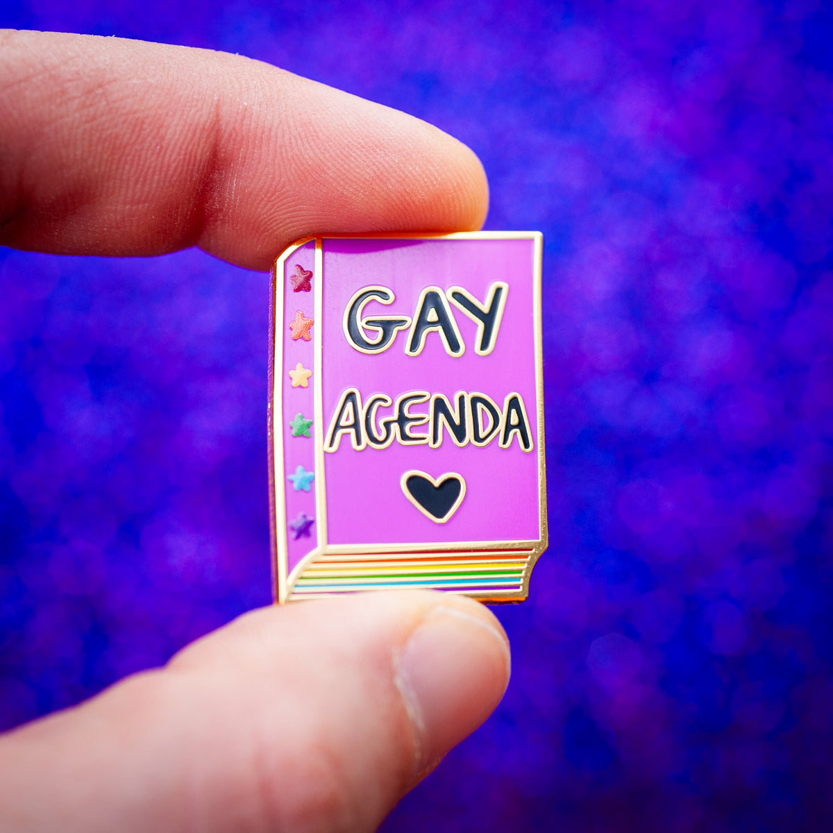 Gay Agenda enamel pin