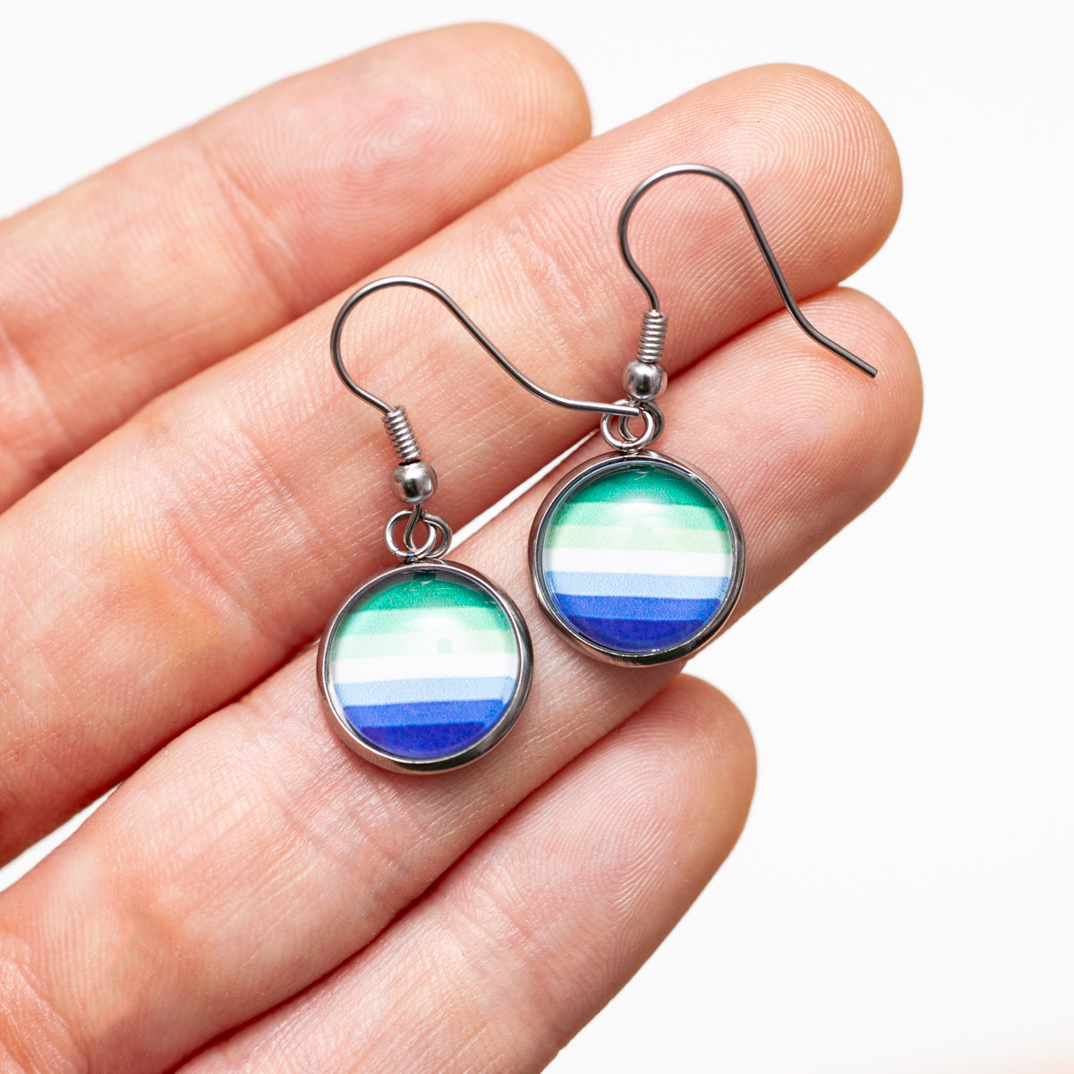 Gay men flag pride earrings - stud or dangle