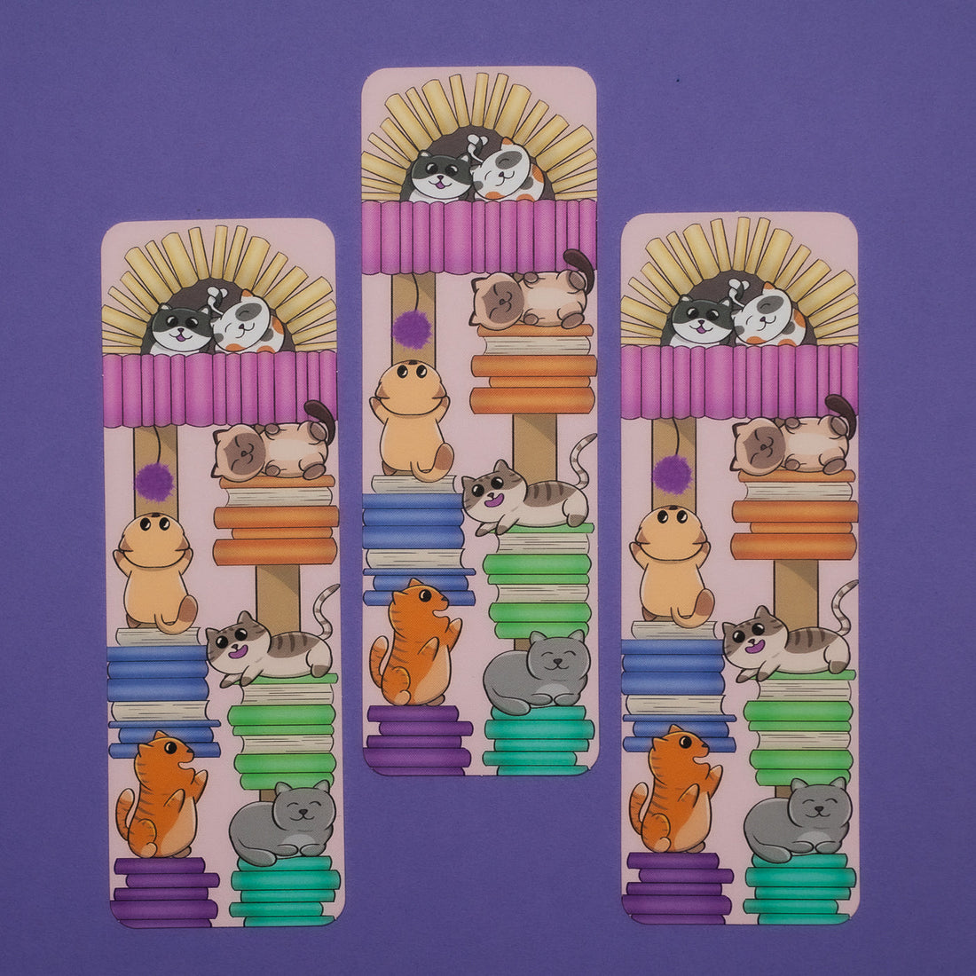 Cat Book Tower bookmark